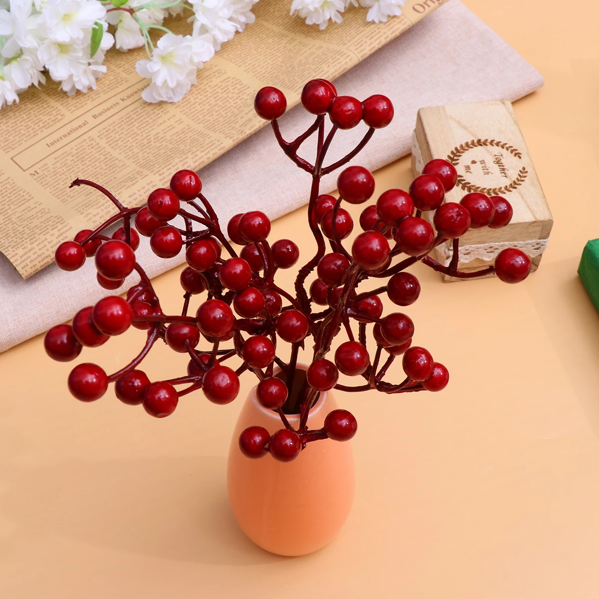 

10pcs Artificial Berry Strings for Christmas Artificial Berries Decor Bouquet Arrangements Wedding Party CenterpiecesFlower