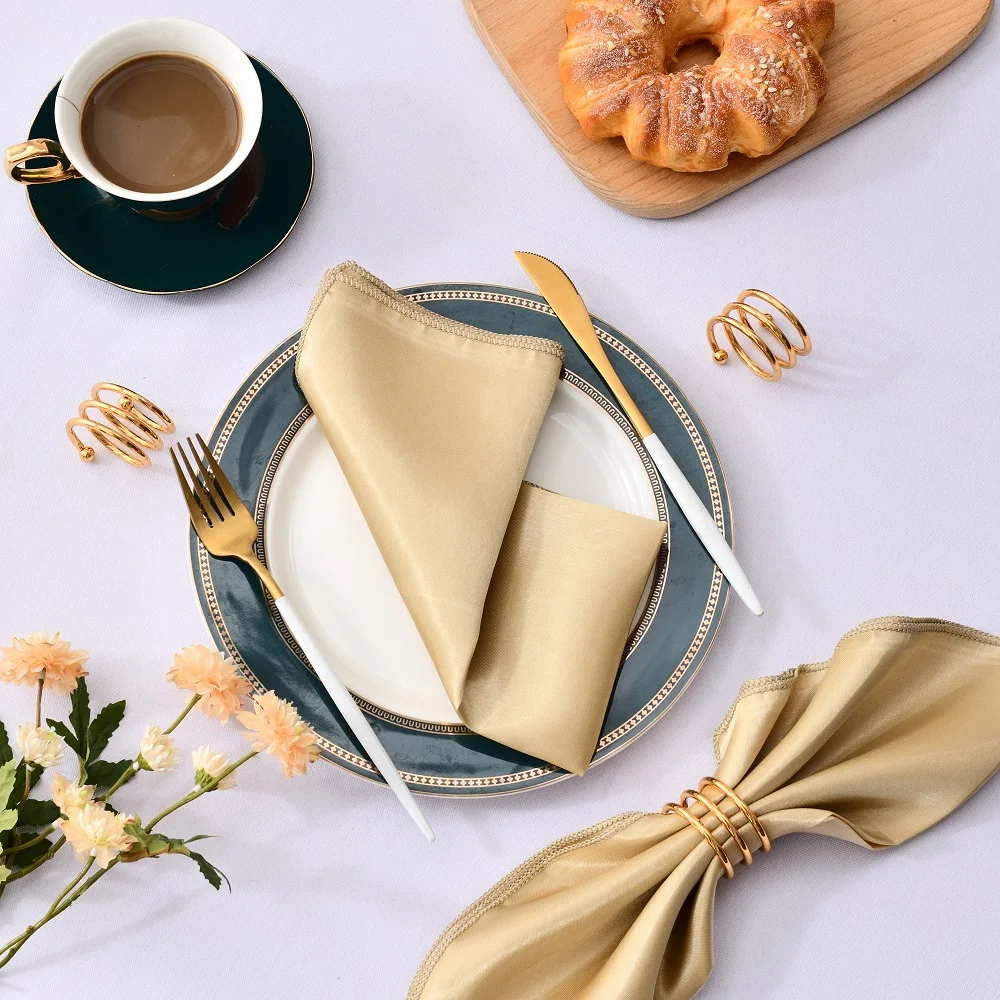 50 Pcs Satin Table Napkins 30x30cm Dinner Napkins Handkerchief Washable Table Napkins for Wedding Birthday Banquet Decoration