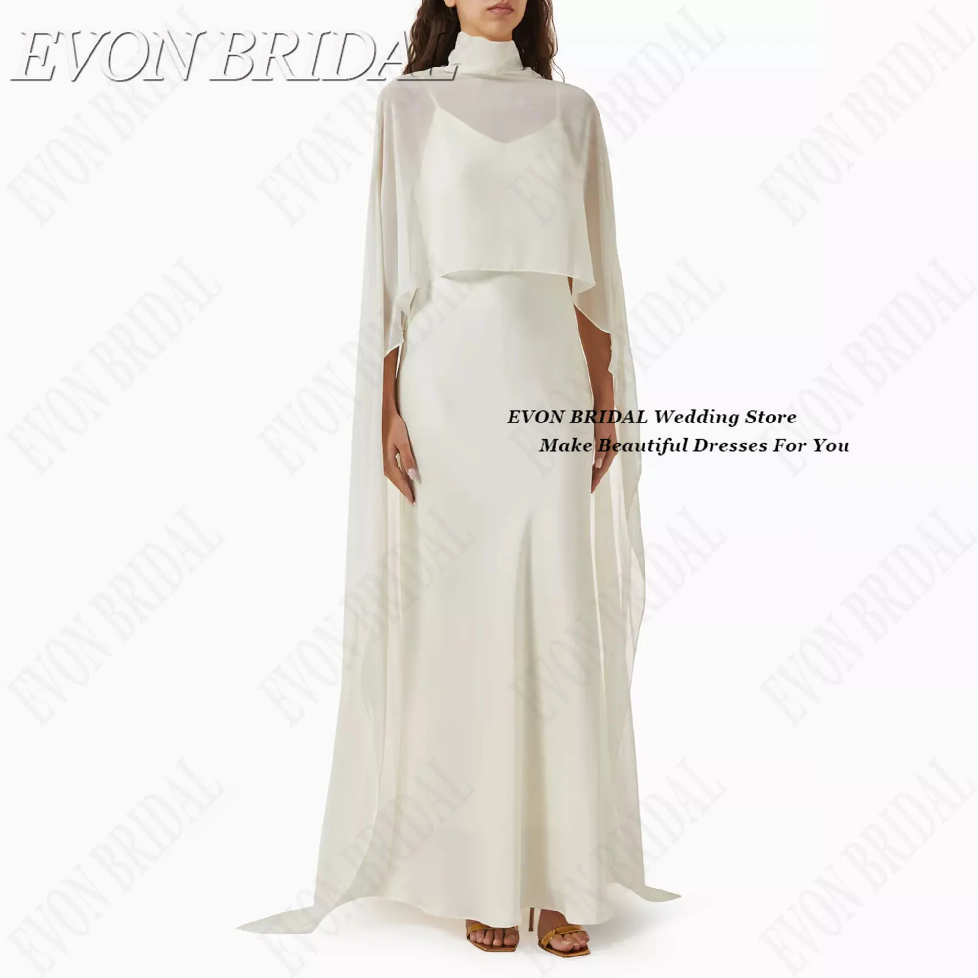 

Detachable Shawl فساتين سهرة Formal Occasion Gala Party Dress 2025 Classic Sleeveless Evening Gown EVON BRIDAL Customized