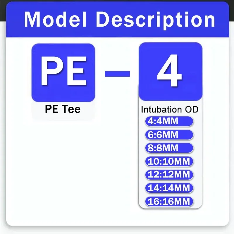 PE pneumatické armatury šroubení plastový T typ 3-way pro 4mm 6mm 8mm 10mm tričko trubice rychlý konektor kolíček zamknout