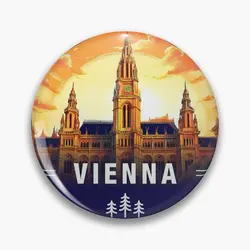 Vienna Austria Soft Button Pin Fashion Gift Decor Collar Badge Women Jewelry Funny Metal Hat Lover Clothes Lapel Pin Cartoon