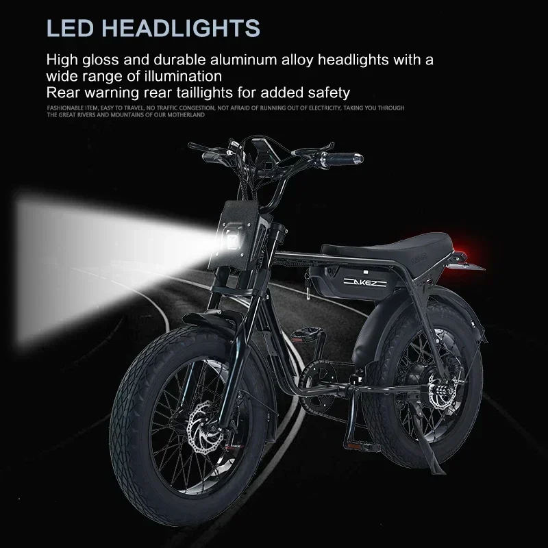 電動自転車 AKEZ 20 インチ ZX ファット タイヤ 48V 1500W 18AH 電動