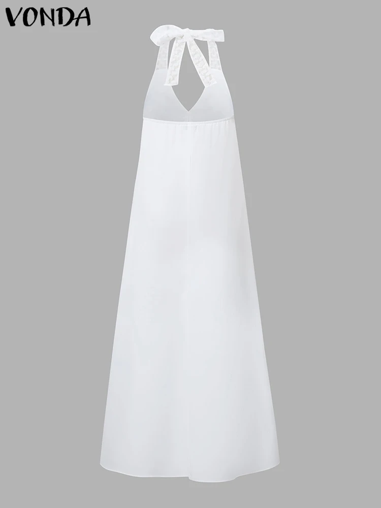 VONDA-Robe de soirée pour femme, grande taille, sexy, décolleté en V profond, longue, style bohème, robe éducative, été 2024