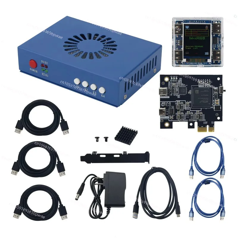 Blue 5th Generation DMA Video Overlay Box + 75T DMA Board + KMBOX Network Keyboard Mouse Box Controller Kit