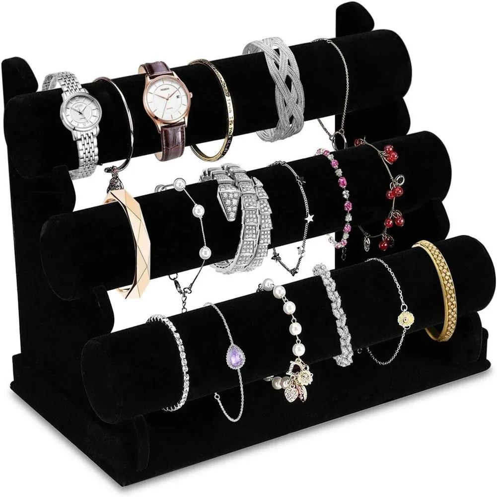 3 Tiers Bracelet Display Stand Saving Space Jewellery Organiser Multipurpose Watch Storage Bracket