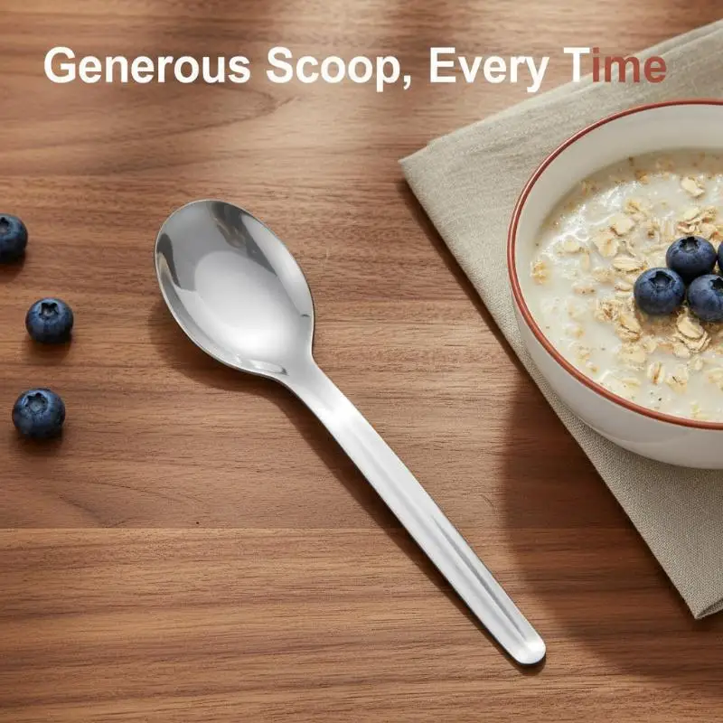 20Pcs Rustproof Stainless Steel Flat Coffee Teaspoons Food Grade Reusable Spoons for Ice Cream Dessert Home Use