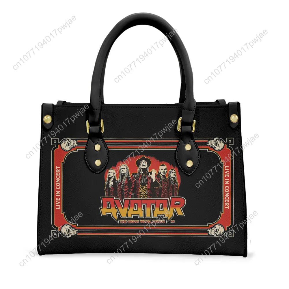 Avatar Heavy Metal Rock Band Tote Bag Purse Womens Mens Personalized Text Image PU Leather Handbag Business Shopping Gift Bags