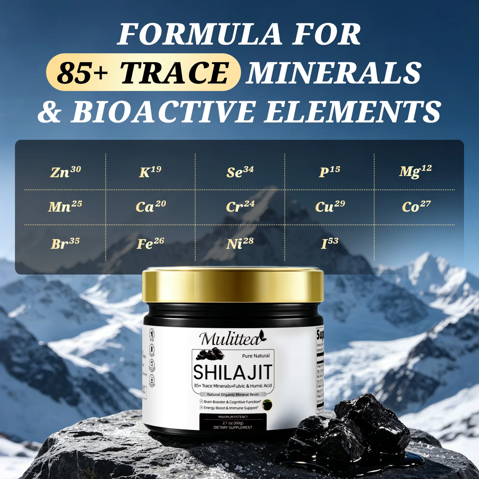 Mulittea อาหารเสริมแร่ Shilaji - Shilajit Resin Pure บทวิจารณ์และราคา