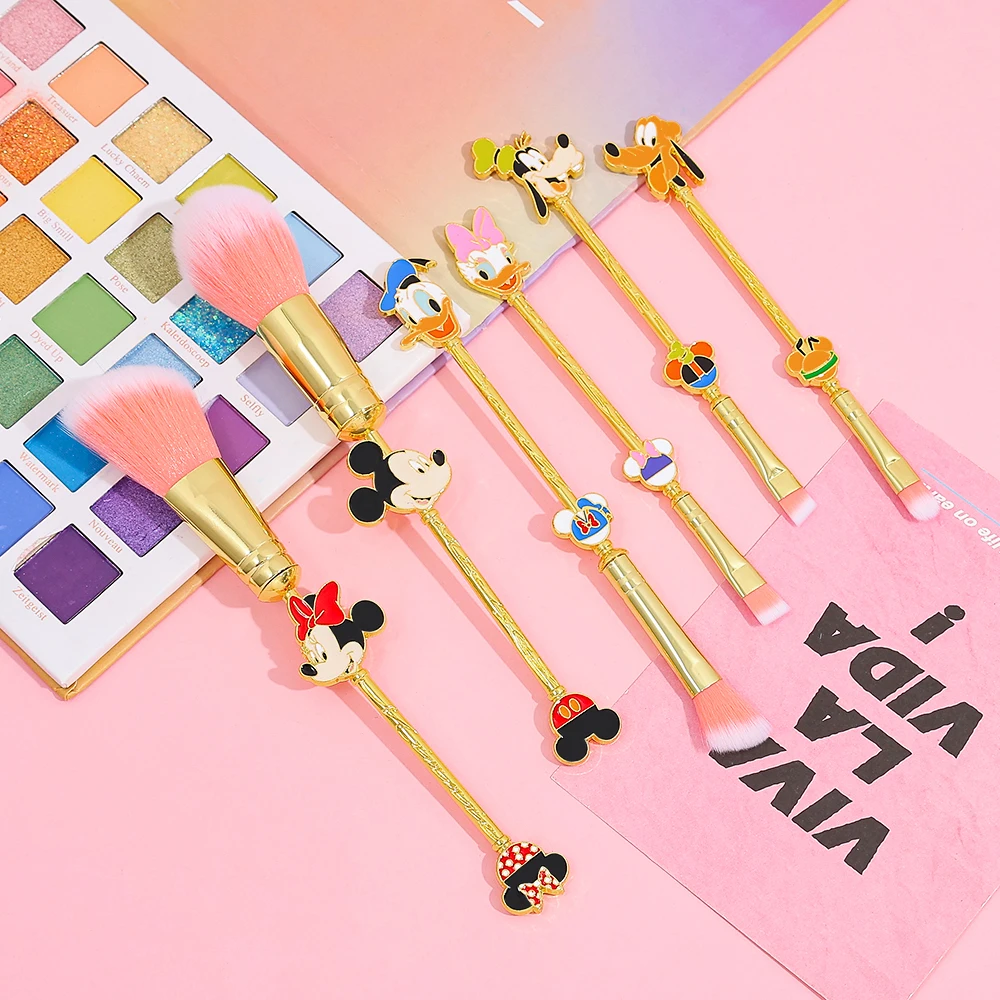 ディズニー ミッキー メイクブラシセット、メタリックテクスチャ、キュートな漫画風ミニー アイシャドウブラシ