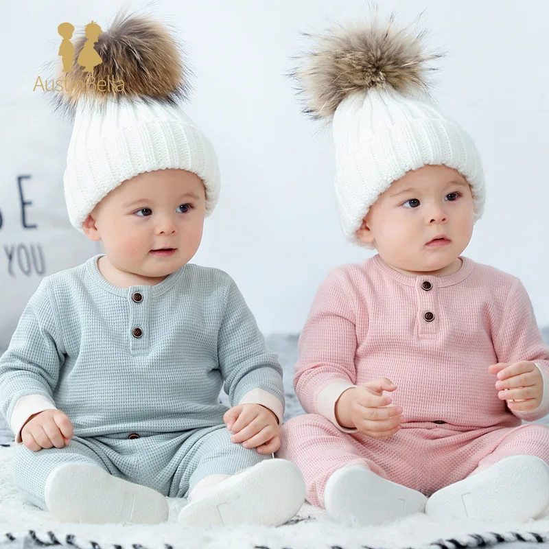 Baby's Set Children Pajamas Set Infant Boy Girl Spring Full Sleeve Ribbed Knitted Long Johns Cotton Cozy Homewear Color Blocking