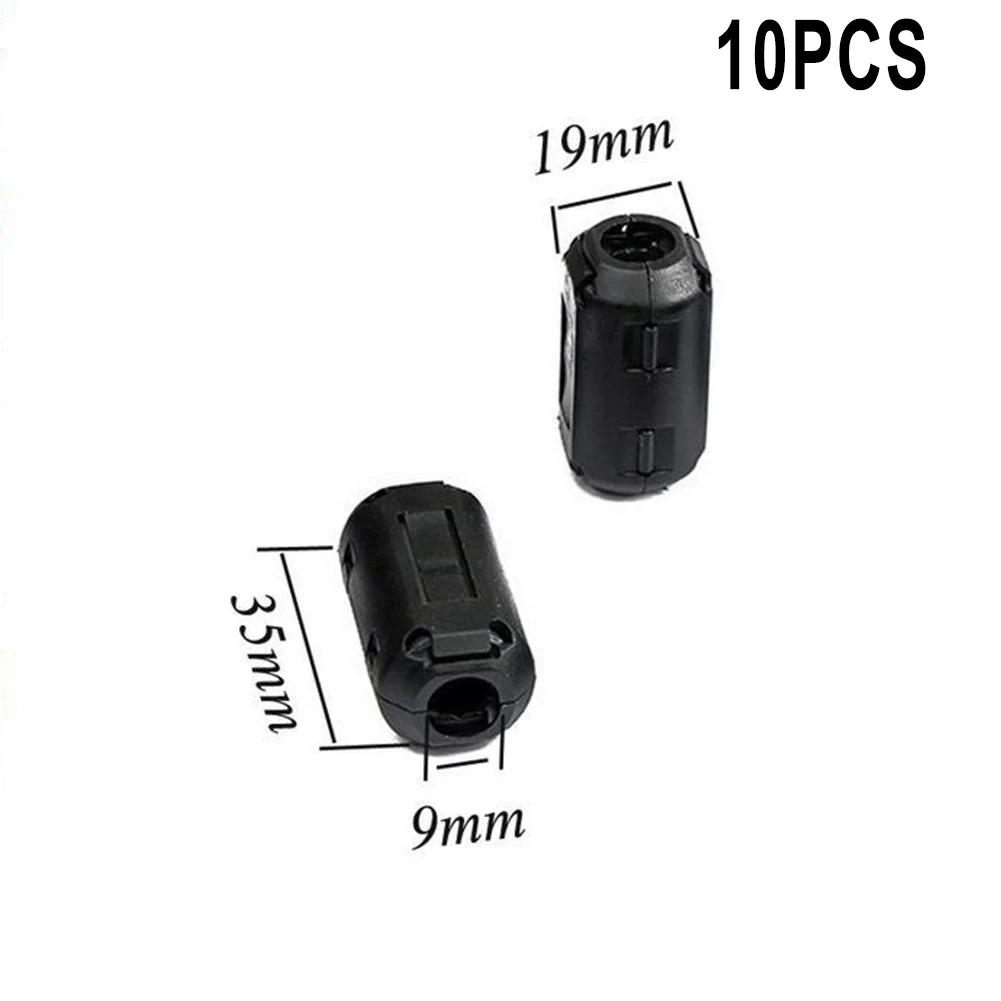 حلقات مرشح قمع الضوضاء الأساسية من الفريت 10 عبوات لتقليل RFI على هاتف USB Powerline Coaxial وكابلات الصوت