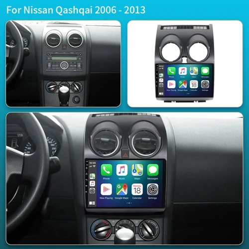 Imagen 2 del producto Android 16 para Nissan Qashqai 1 J10 2006 - 2013 Carplay Auto 5G + WIFI GPS Radio de coche navegación reproductor de vídeo Multimedia estéreo BT