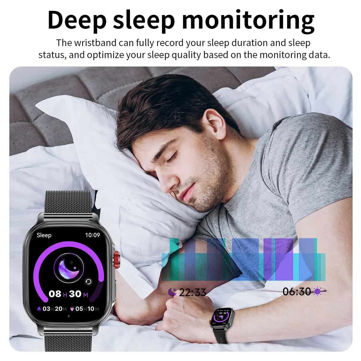 2026 Neue Smartwatch mit 1400mAh Akku, LED-Taschenlampe, 5ATM Wasserdicht, Herzfrequenzmessung, Sprachanruf, 100+ Sportmodi, für Männer und Frauen – Detail 11