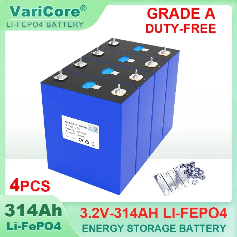 

3.2V 314Ah Lifepo4 Rechargeable Battery Lithium Iron Phosphate Travel Solar RV Campers Cell 12v 24v batteries Grade A Tax Free