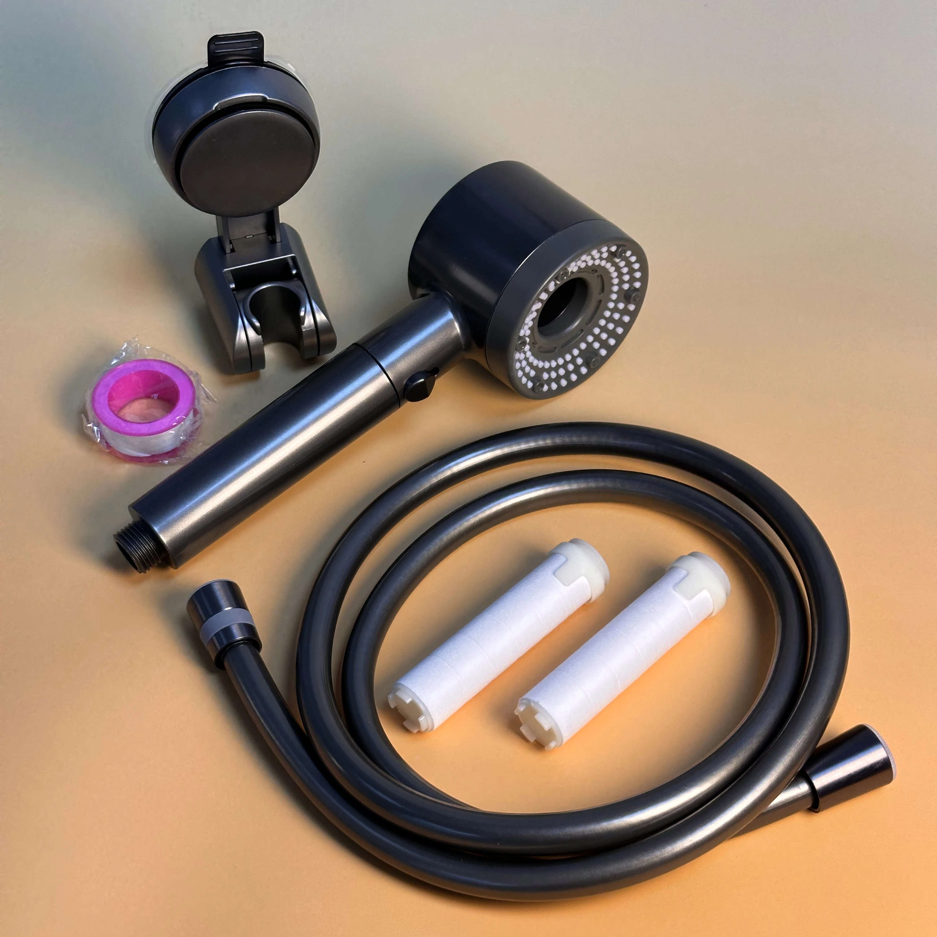 

5-Setting Spray Filter Shower Head with One-Touch Shut off Function, High Pressure Water Saving Design, Durable & Easy Install