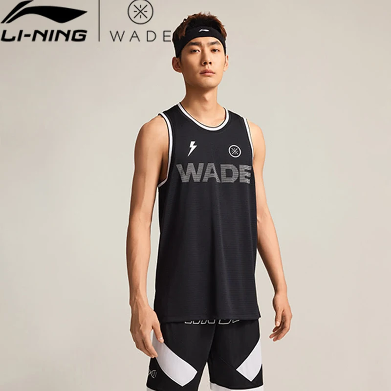 

Li-Ning Men Wade Basketball Vest AT DRY ULTRA Polyester Regular Fit Basketball Tops LiNing Competition Sleeveless Jersey AAYV009