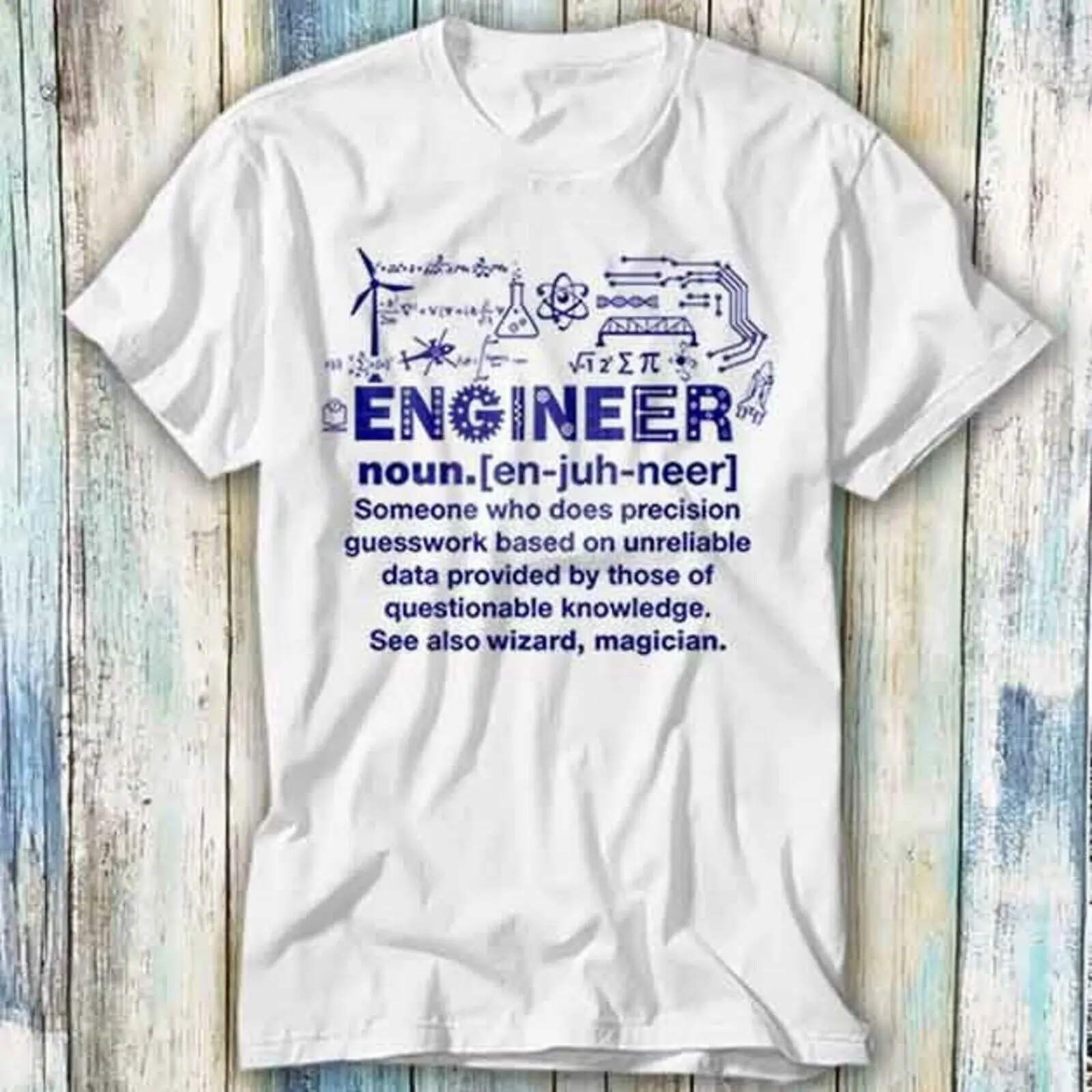 Engineer Funny Noun Slogan Joke Cool Saying Sarcastic Wizard T Shirt Meme F