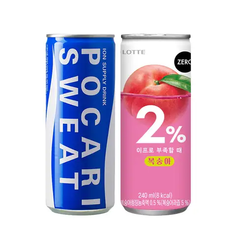 Pocari Sweat 240ml + Ipro Peach 240ml When You'Re Short on Something, Buy 15 Cans Each of Both, Ionized Beverage.