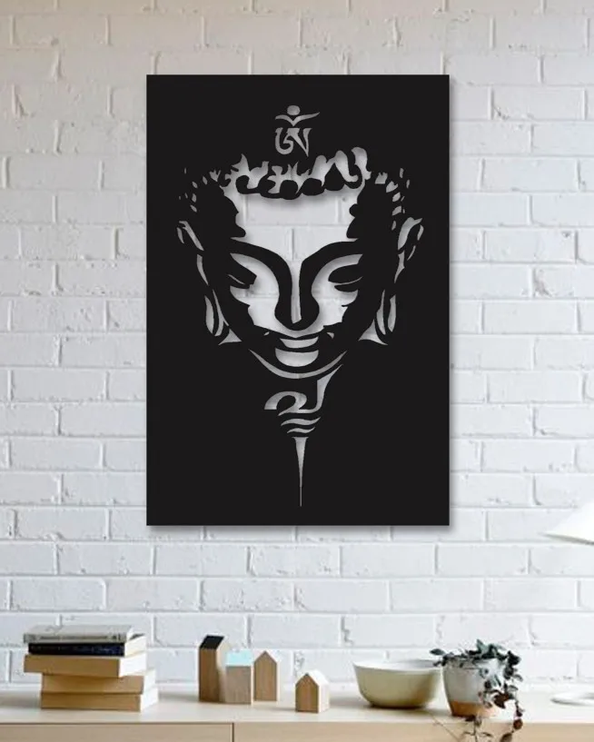 Designed Buddha Wall Decorative Metal Wall Art Black Wall Décor,Living Room, Bedroom, Kitchen, bathroom Interior Decoration, Wa