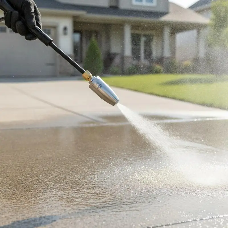 High Pressure Turbo Rotating Washer Nozzle Stainless Steel Clog-Free for Concrete Driveway Brick Floor Cleaning