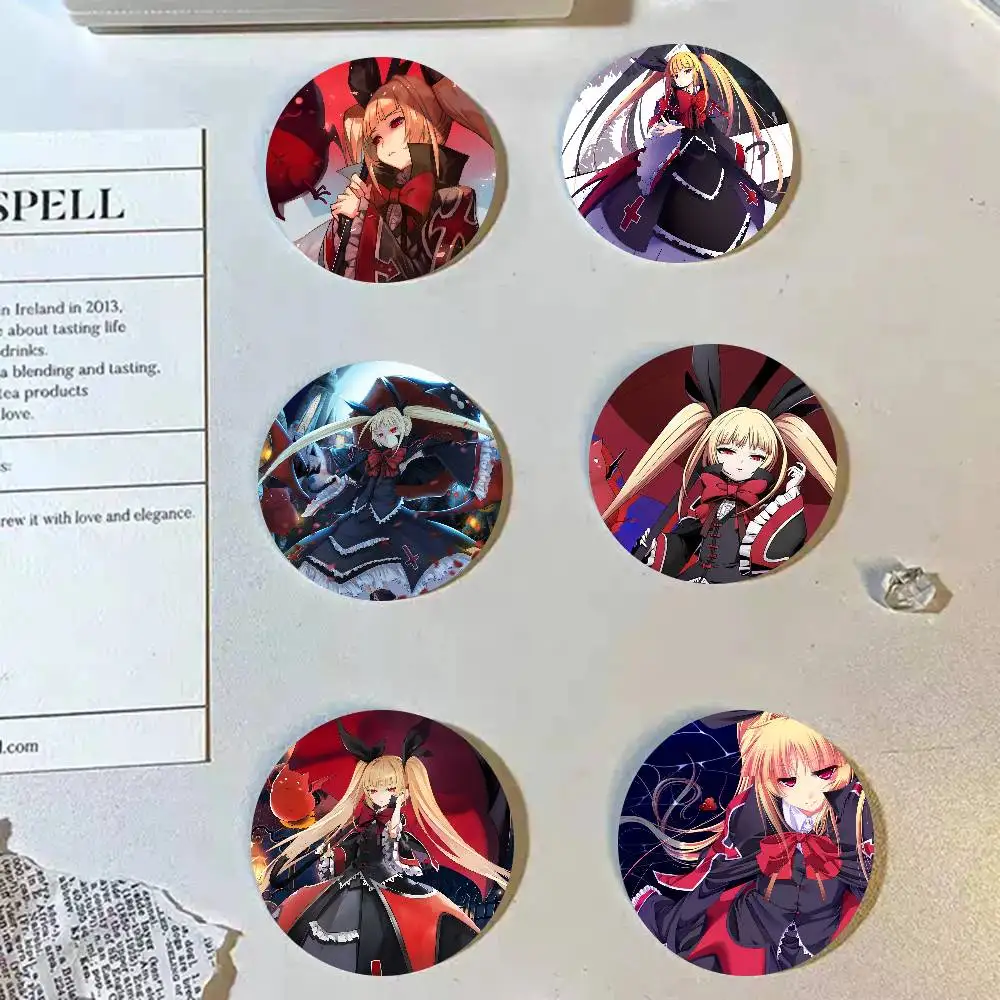 Rachel Alucard Fighting Game BlazBlue Cross Tag Battle Cartoon Style Badge Brooches On Backpack Decoration Round Enamel Pins Fo