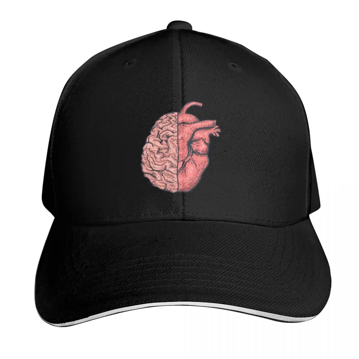 human brain Baseball Cap Quick Dry Performance Cotton Twill Breathable Contrast Two Tone Brim