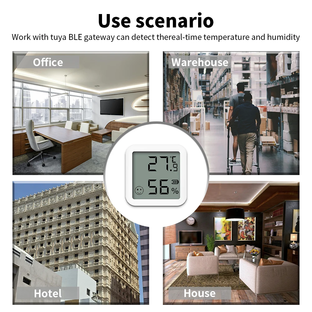 Magnet Smart Bluetooth 5.2 Temperature and Humidity Sensor LCD Display Smart Life APP Alexa Google Assistant Voice Control image 5
