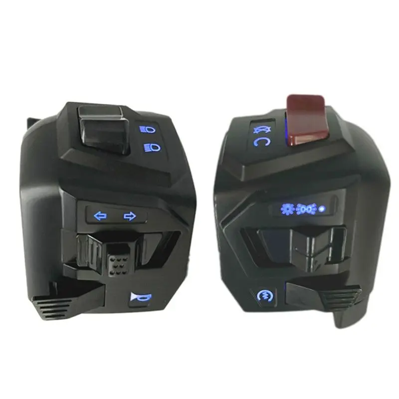 

Универсальный переключатель на руле мотоцикла 22 мм в сборе, 12 В, ночник, светодиодный для Pulsar NS200, модифицированный переключатель на руле