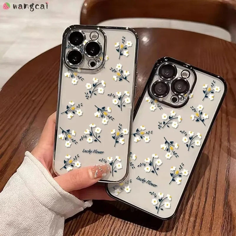 

For Honor 300 200 100 90 80 70 Pro Plus Ultra Lite SE GT X50i Phone Case Flower Cute Plating Shiny Simple Soft Cover