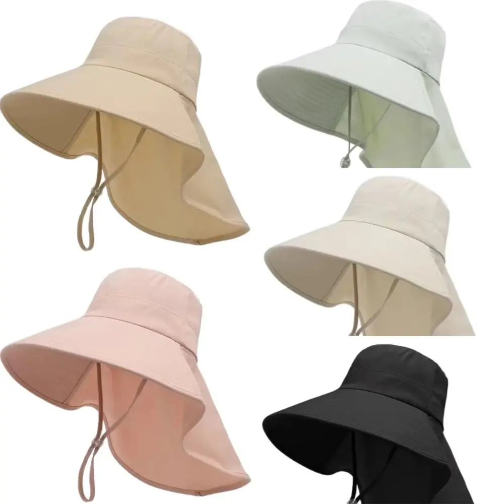 Fashion Large Eaves Sunscreen Hat Outdoor Shawl Thin Fisherman's Hat Large Brimmed Face Covering Sun Caps Women