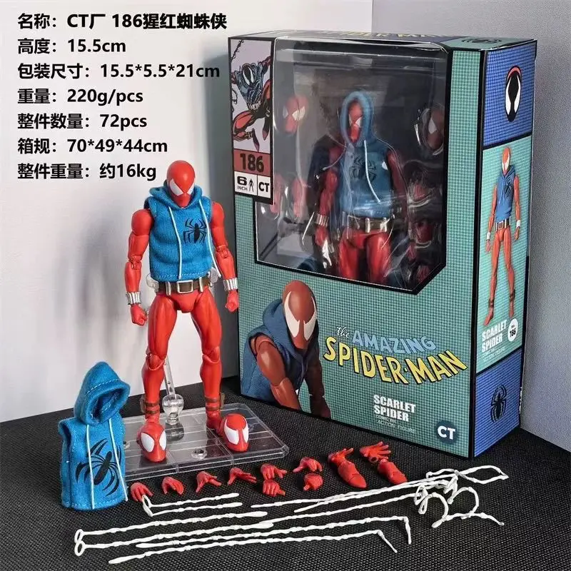 Ct Toys figura de acción de araña escarlata Mafex 186 figuras de Ben Reily Comic Ver Spider-Man colección de Anime Ko figura modelo juguete para regalo