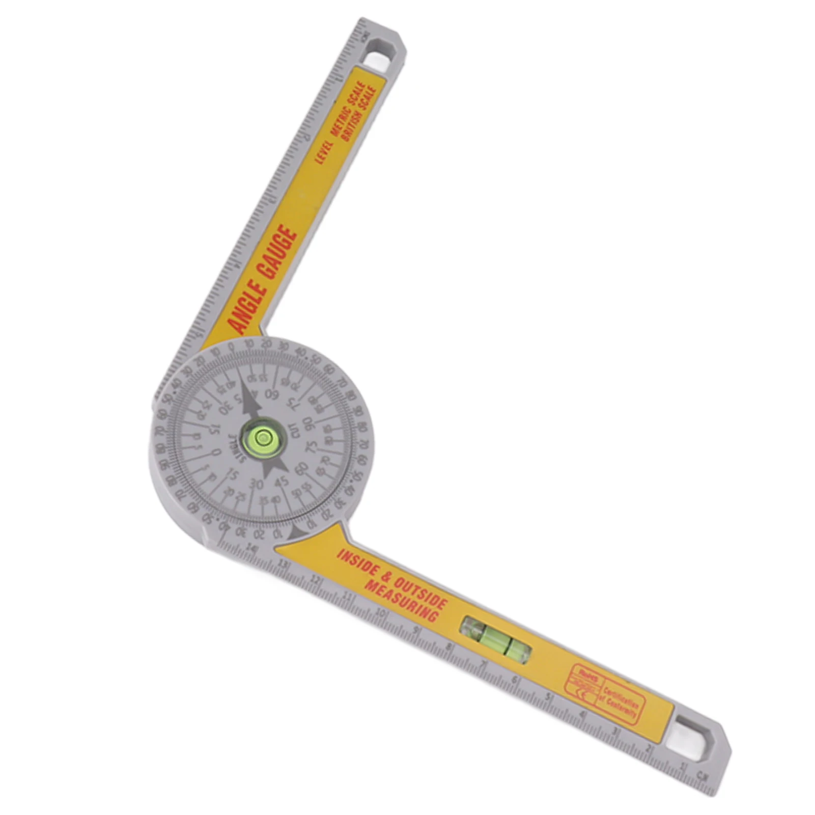 New High Precision Angle Finder Rustproof 360 Degree Scale Miter Angle Ruler Rotary Level Bubble Measuring Tools Woodworking