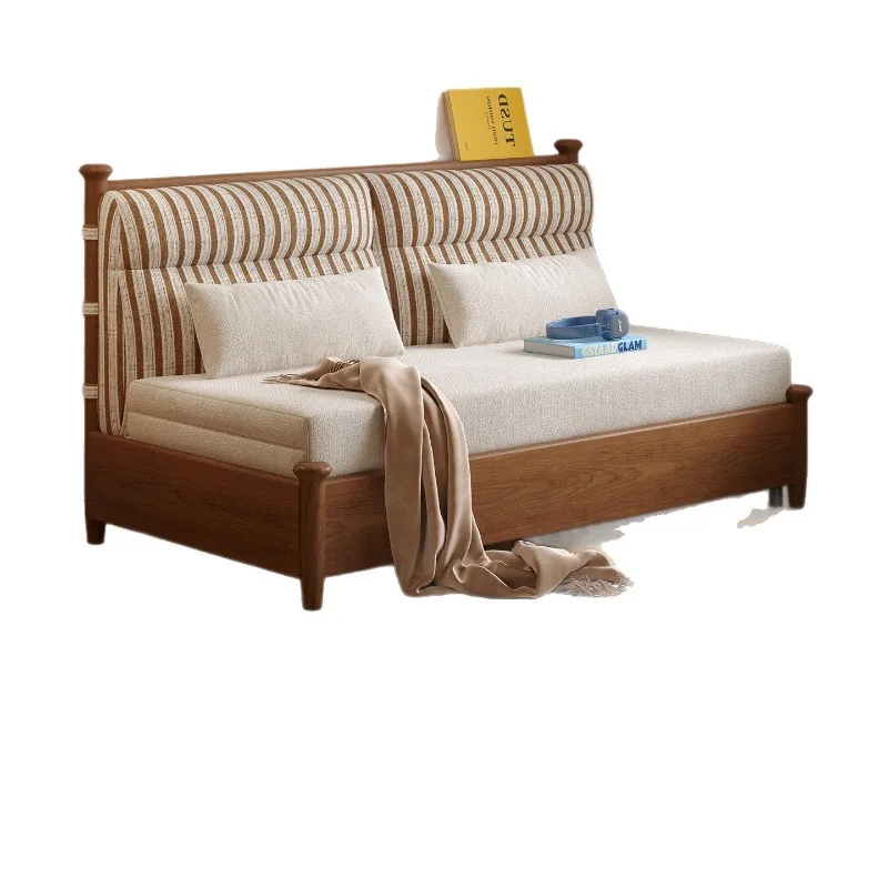 Small apartment foldable integrated dual-purpose living room fabric sofa