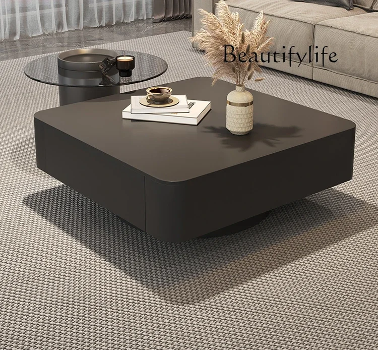 

Modern simple light luxury rock slab coffee table small apartment living room home designer fashionable new model
