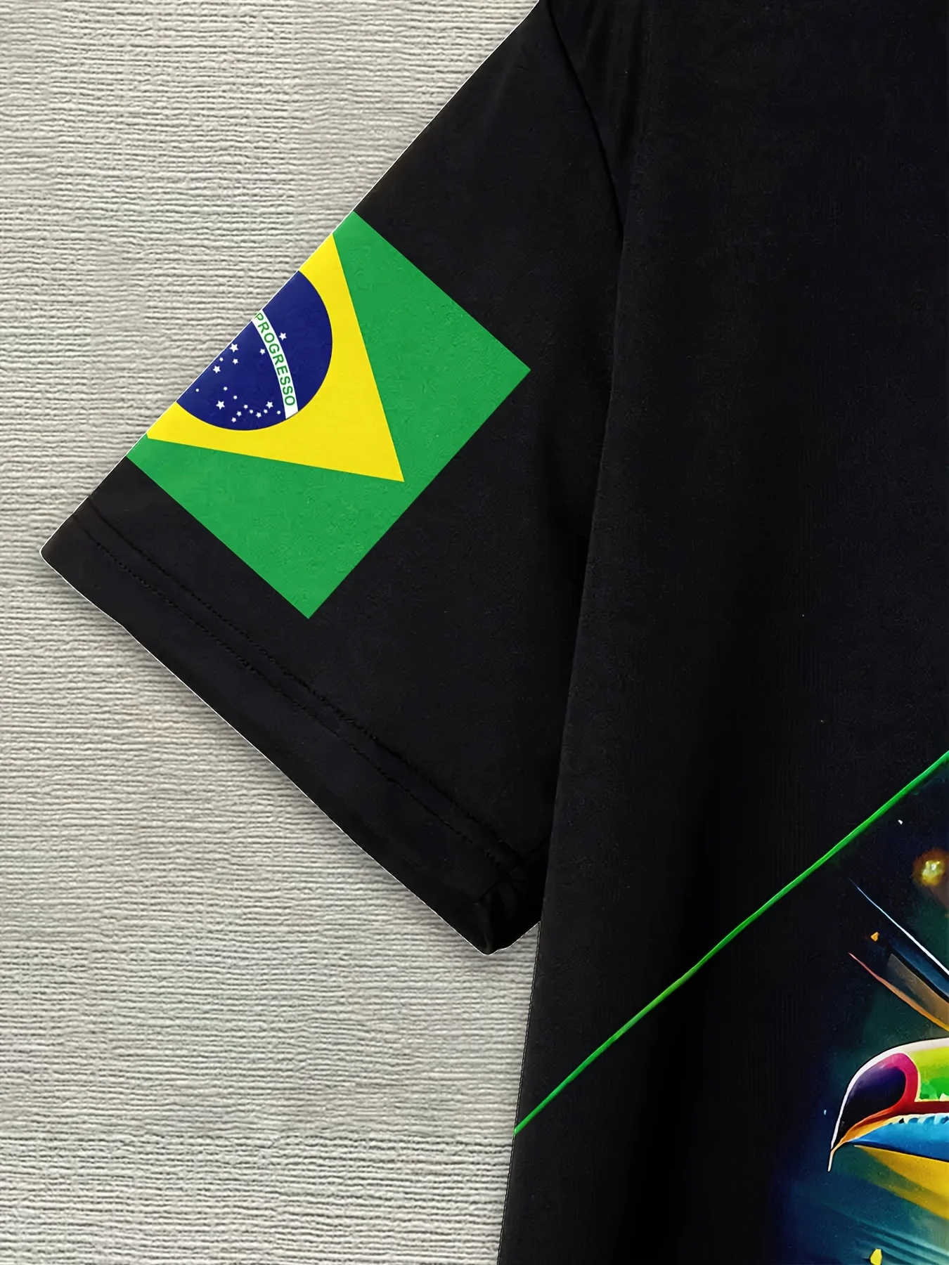 الرجال البرازيل تحت عنوان ثلاثية الأبعاد مطبوعة الجرافيك تي شيرت نابضة بالحياة الاستوائية تصميم منتظم صالح عادية قصيرة الأكمام تي شيرت في الهواء الطلق الشارع الشهير