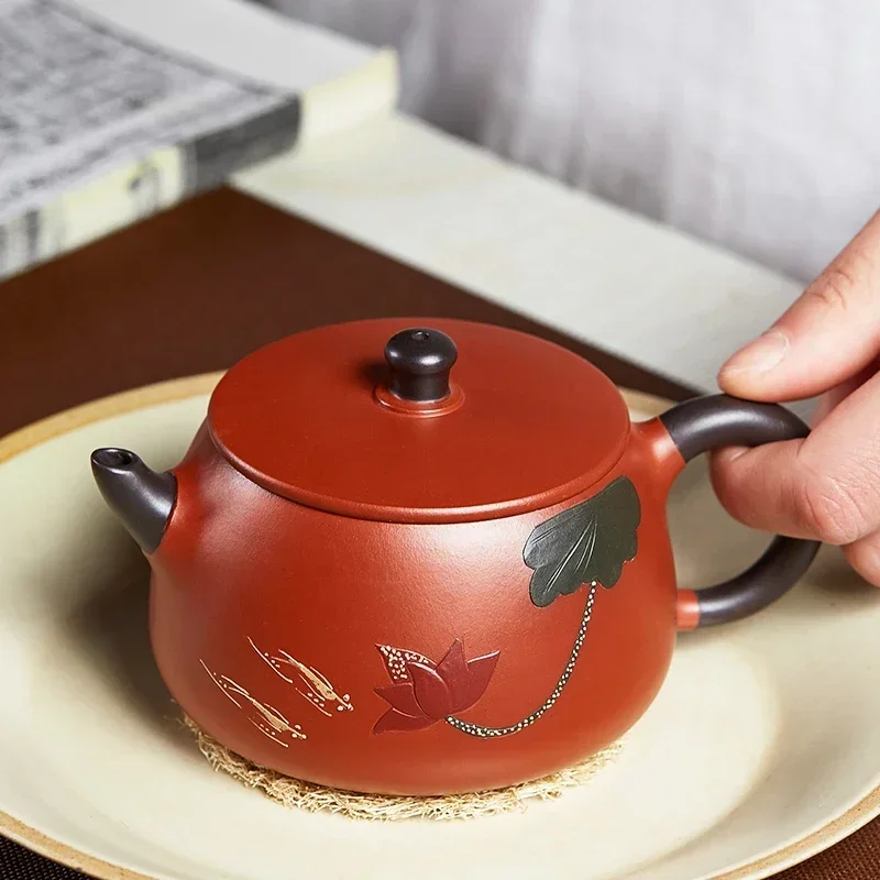 

Handmade Authentic Purple Clay Teapot Large Mouth Stone Ladle Small Capacity Teapot Single Teapot Household Ceramic Tea Set