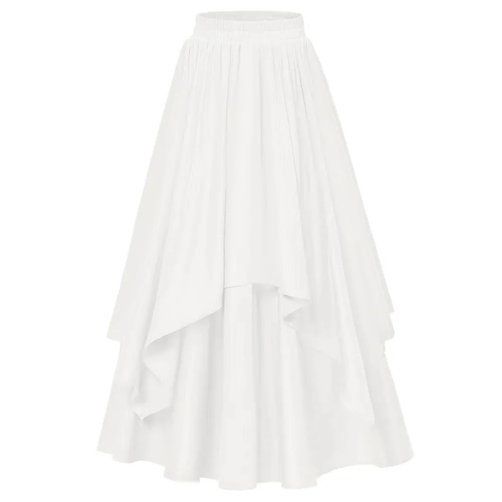 2025 Women's Irregular Medium and Long Skirt Elastic Waist Skirt Europe and America