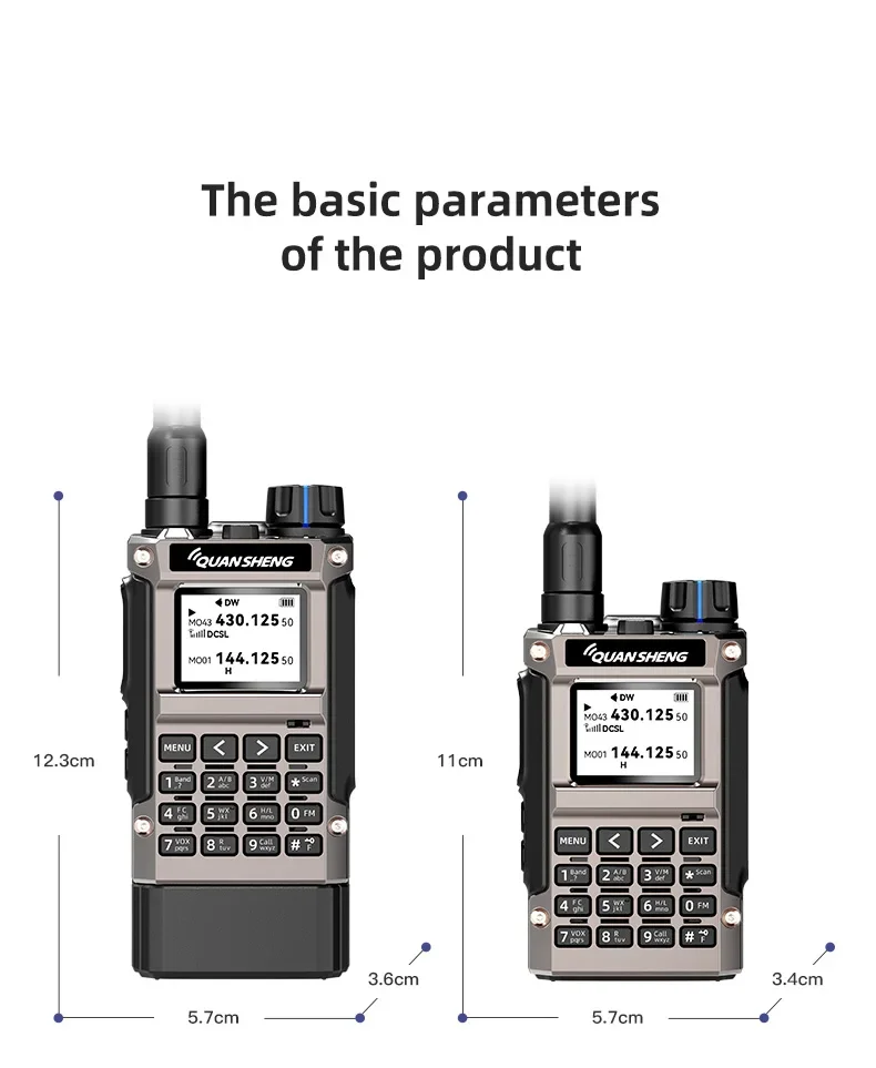 Quansheng UV-K1(8) Air Band Walkie Talkie 50-600MHz Full Band Receive UHF VHF Ham Radio Wireless Frequency Copy Type-C HAM