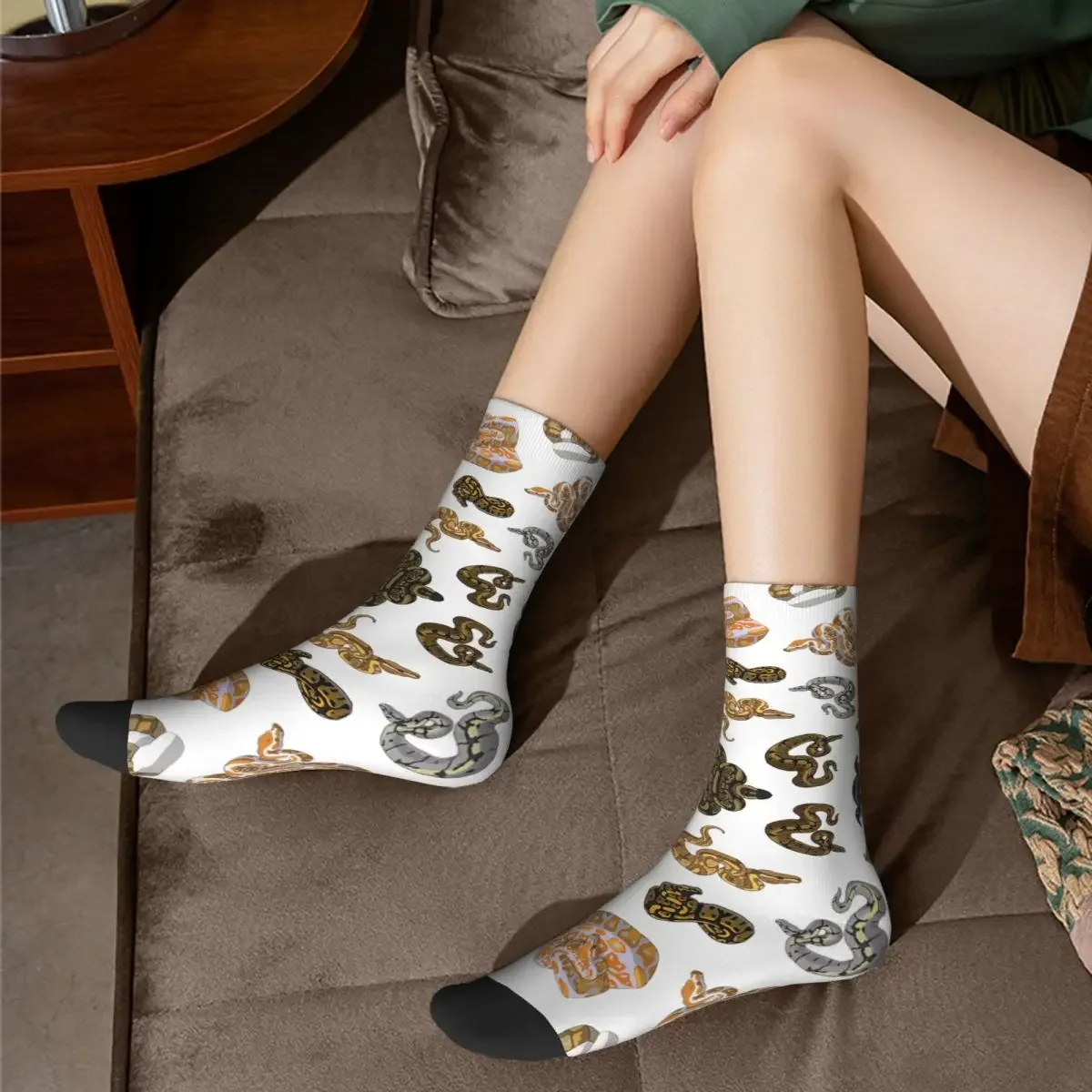 Ball Python Morph Snake Pattern Socks Harajuku Super Soft Stockings All Season Long Socks for Man\'s Woman\'s Birthday Present