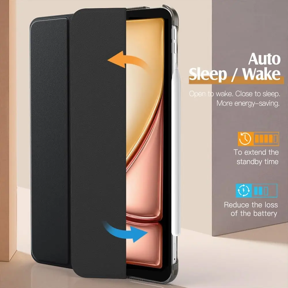 아이패드 에어 11인치 케이스 (M3/M2-2025/2024), 아이패드 에어 5세대 2022/4세대 2020 10.9인치, 슬림 하드 반투명 백 커버