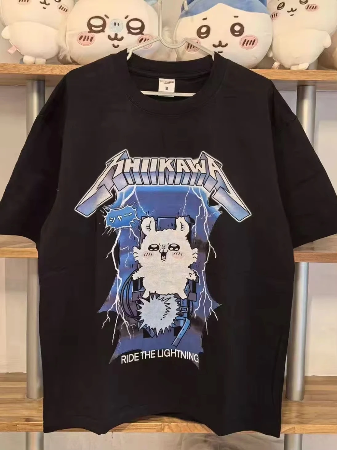 Chiikawa Cute Kawaii Anime Starry Tee Men's Women's Black Retro Cool Graphic Art Print Oversized Short Sleeve Streetwear Top