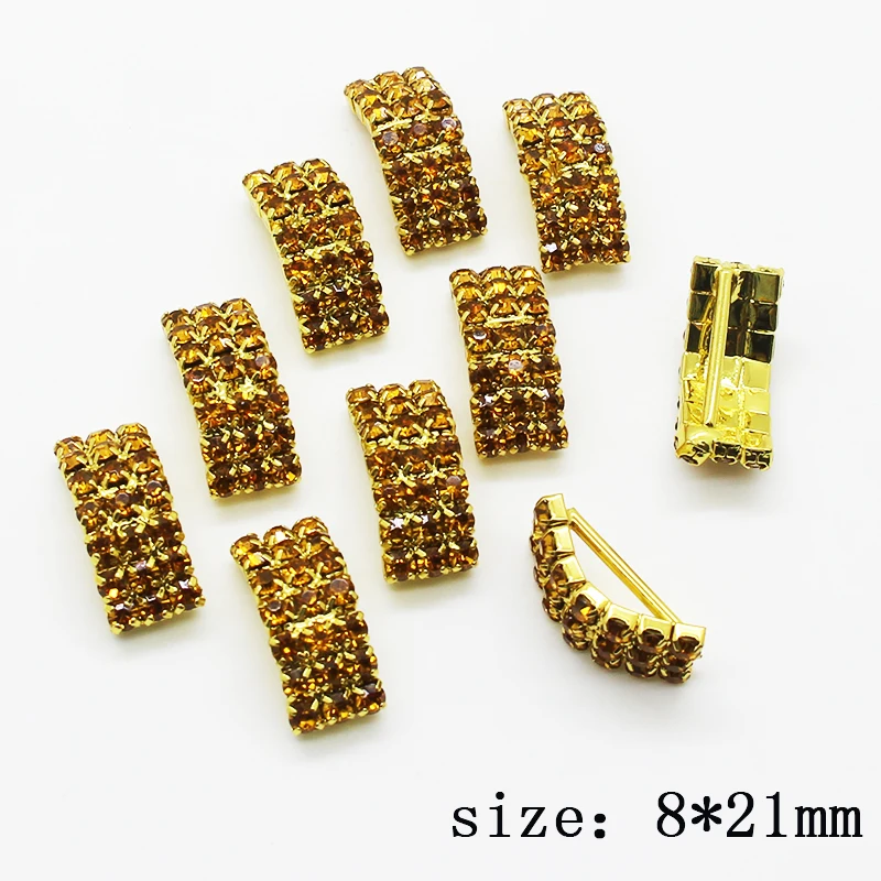 Wholesale hot sale 10 pcs/set 9 * 21mm arched diy jewelry accessories rhinestone accessories handmade decoration sewing buckle