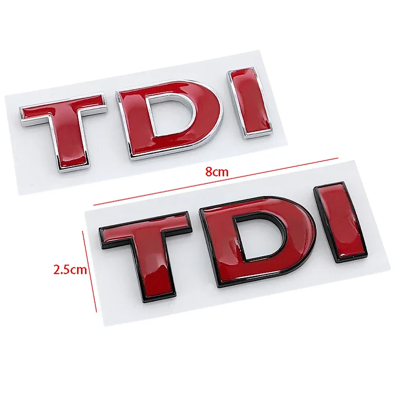 ثلاثية الأبعاد ABS أحمر أسود شعار TDI شعار رسائل سيارة الخلفي الجذع شارة مائي لشركة فولكس فاجن TDI ملصق الملحقات