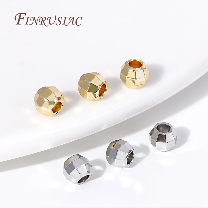 2,5/3/4/5 mm 18 Karat vergoldete, glänzende, facettierte runde Kugelperlen, Metall-Abstandsperlen, Armbänder, Trennperlen für die Schmuckherstellung – Detail 13