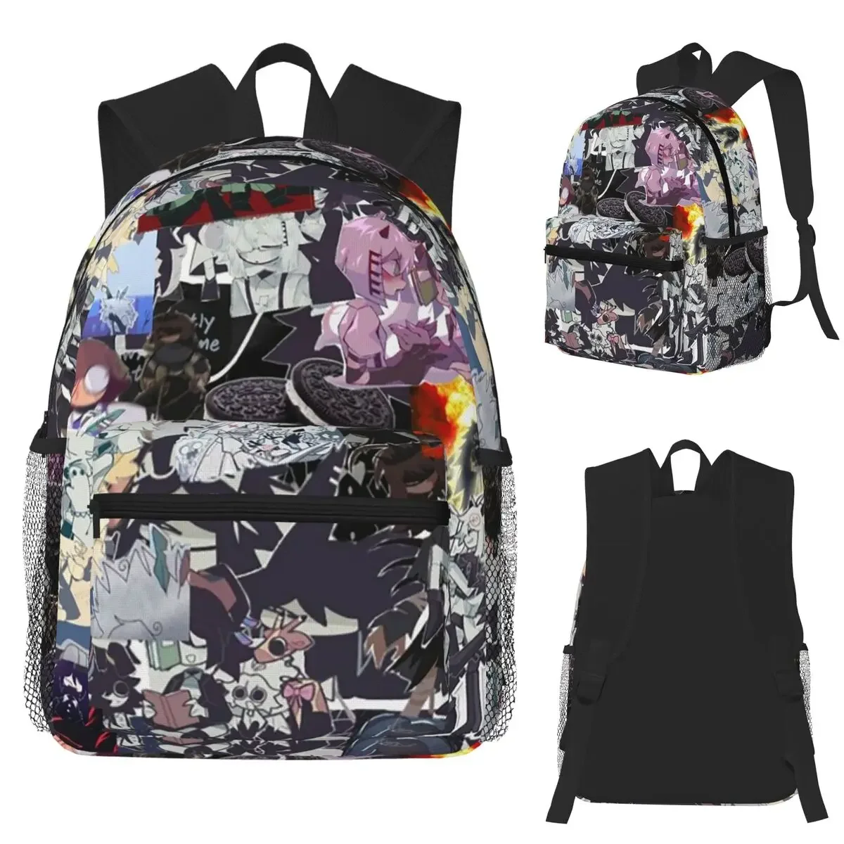 Cartoon Miss Circle Student Backpack School Bag Hiking Travel Daypack for Boys Girls Fashion Bookbag Shoulder Bags
