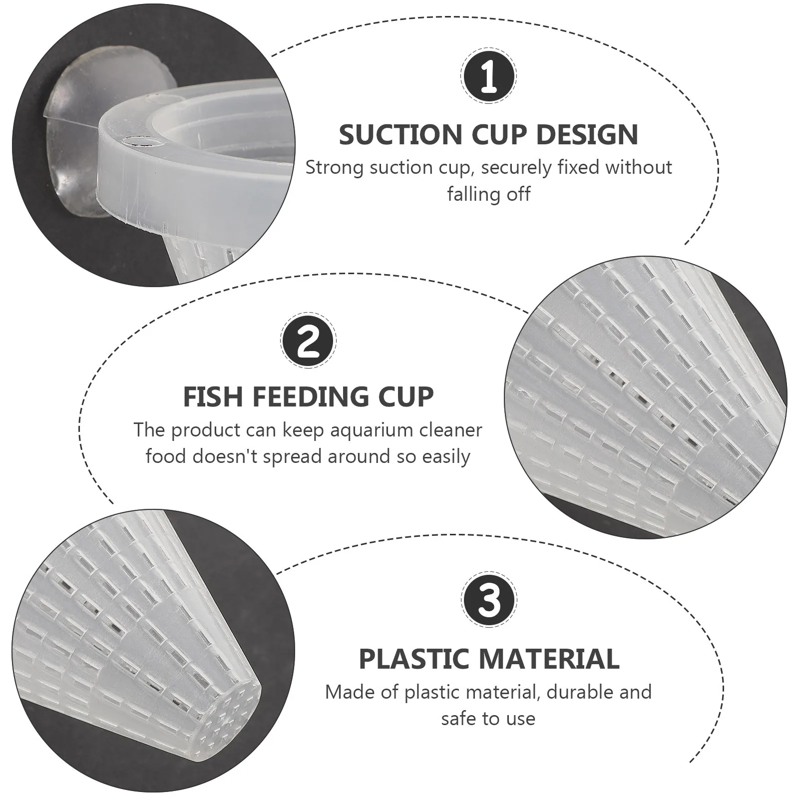 

10Pcs Fish Tank Cone Feeding Cup Suction Sucker Aquarium Red Worm Feeder Floating Funnel for Feeding Small Tropical Fish