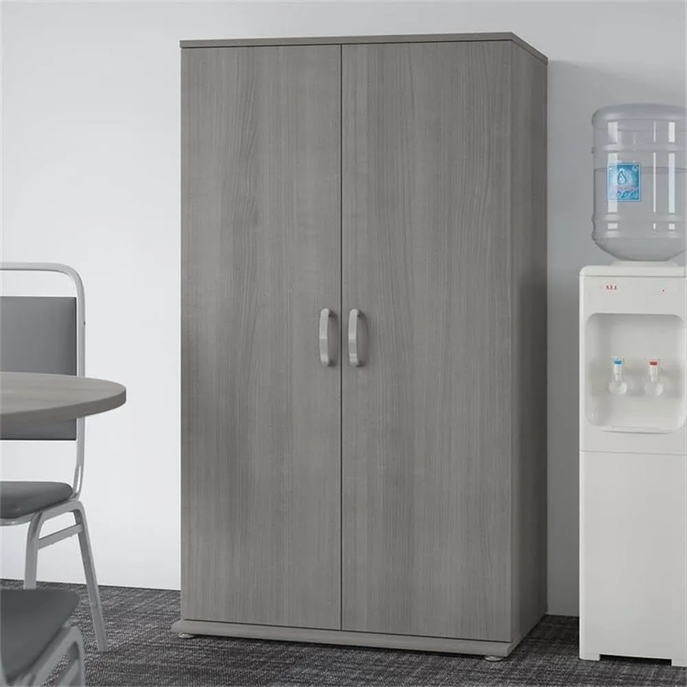 Universal Tall Storage Cabinet with Doors and Shelves in Platinum Gray | Large Storage Unit for Home Office or Commercial Space