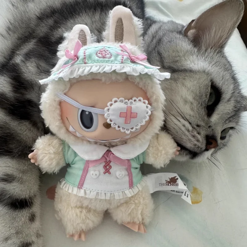 Caliente para 17cm Labubu ropa Serie suave lindo vestido personalizado 17cm Lafufuv1 V2 V3 vestido exquisito Kawaii ropa traje chico juguetes regalos