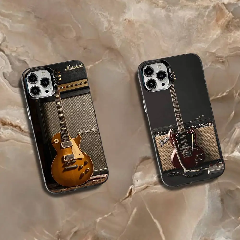 

G-Guitar Amp Phone Case For iPhone 16,15,14,13,12,11,Mini,Pro,SE,MAX White Matte Shockproof Cover
