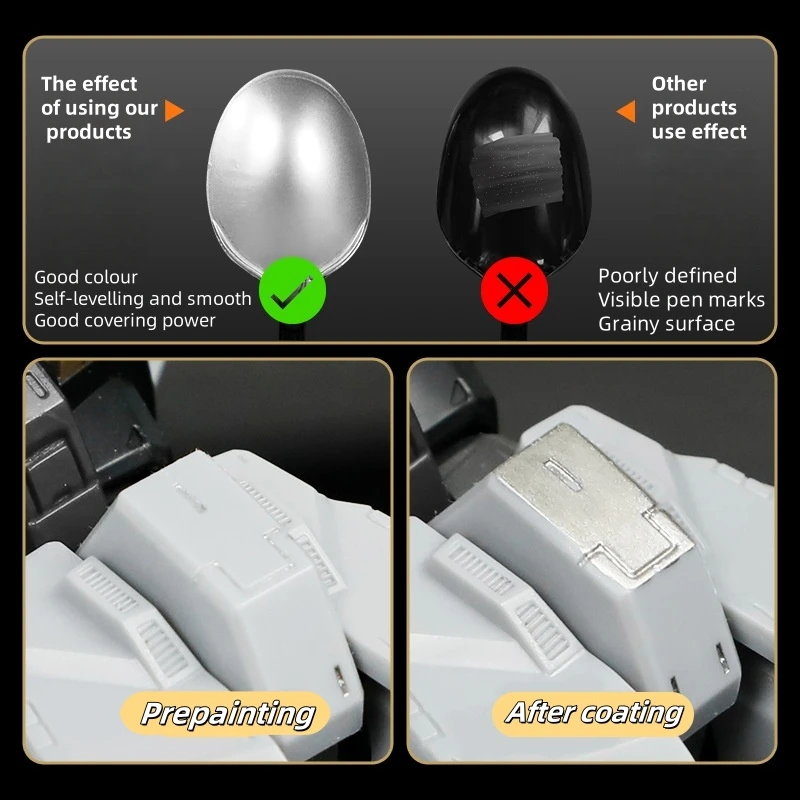 Metallic Markers Colouring Pens for Mech Painting Golden Paint Marker Pen Silvery Reflective Paint Model Marker Pen